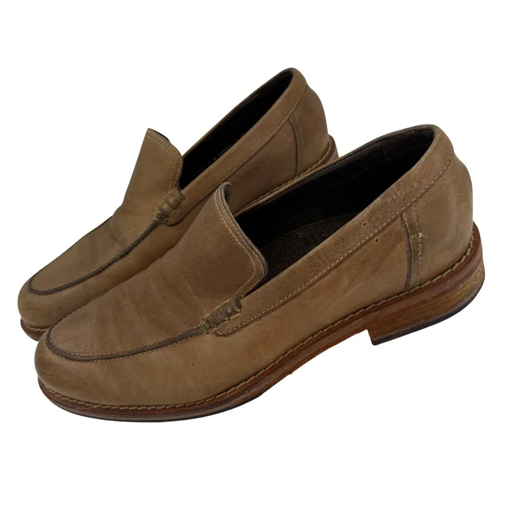 Cole Haan Tan Leather Loafers Mens 9M Heritage Classic Preppy Old Money Moc‎ Toe